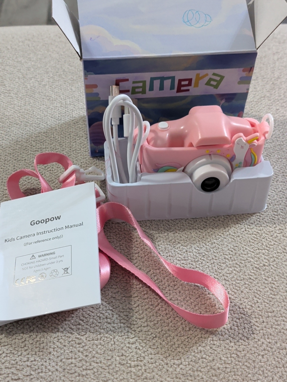 Pink Kids Digital Camera with Strap
